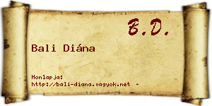 Bali Diána névjegykártya